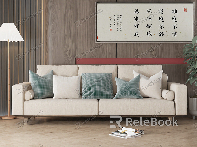 New Chinese-style double sofa model