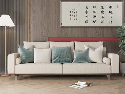 New Chinese-style double sofa model