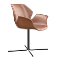 Modern Black Leather Chair With Metal Base For Table Chair Set Combination
