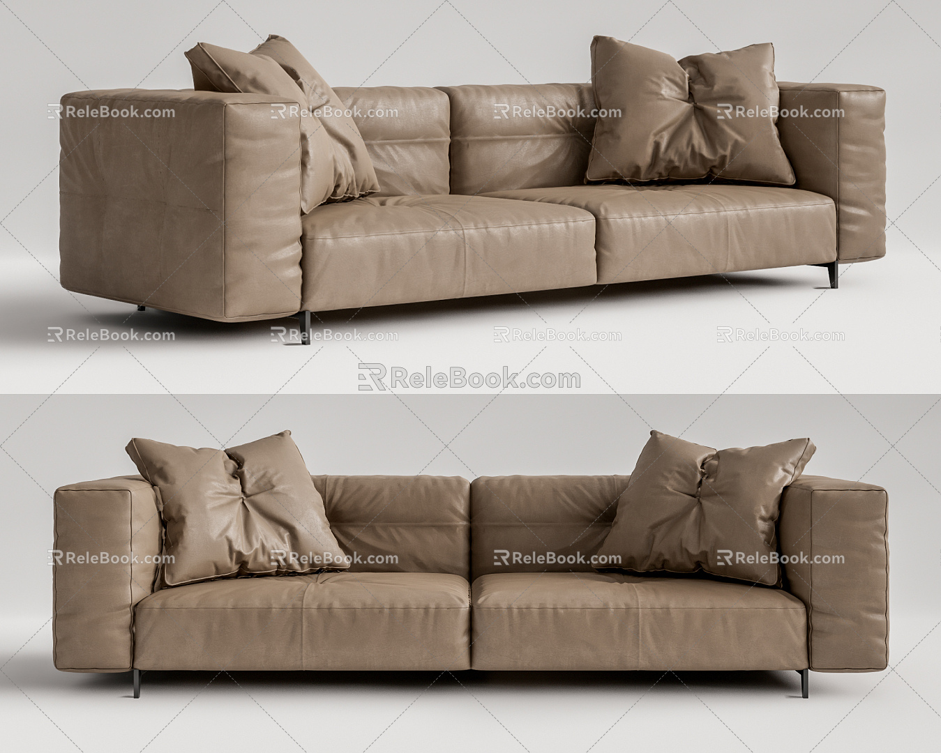 Leather double sofa Modern double sofa 3d model