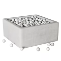 Square Minimalist Storage Boxes Filled With Small Balls In Diverse Colors