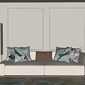 New Chinese-style double sofa side table 3d model