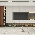 Modern TV background wall 3d model