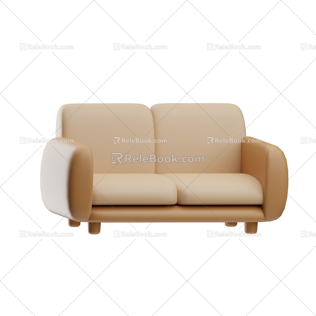 Cartoon sofa interior sketch decoration 3d model