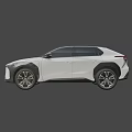 White Modern Electric SUV Car With Sleek Exterior And Black Wheels Design