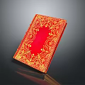 Red Covered Decorative Life Supply With Exquisite Gold Ornate Patterns And Shiny Surface