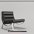 Modern Black Leather Leisure Chair With Sleek Metal Frame And Contemporary Comfortable Seating Design