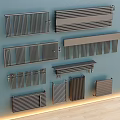 Modern Wall Mounted Radiators In Various Designs And Styles For Home Heating 3d model