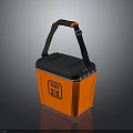 Portable Orange Insulated Cooler Box With Black Handle And TIGER Logo For Outdoor Use