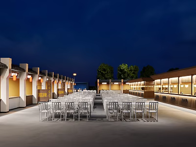 New Chinese Food Street Net Red Food Plaza 3d model