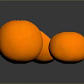 Three fresh oranges with one sliced showing juicy pulp and seeds on dark background
