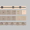 Switch socket panel network cable socket track socket 3d model