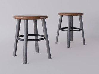 Modern Bar Stool High Stool 3d model