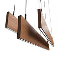 Modern Wooden Long Rectangular Pendant Lights with Sleek Design and Warm Illumination