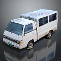 Small White Mini Van Featuring Covered Roof Windows And Side View Exterior