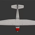 Small Red And White Model Airplane With Detailed Wings Windows And Wheels