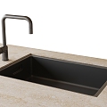 Modern dish washing basin kitchen basin single trough 3d model