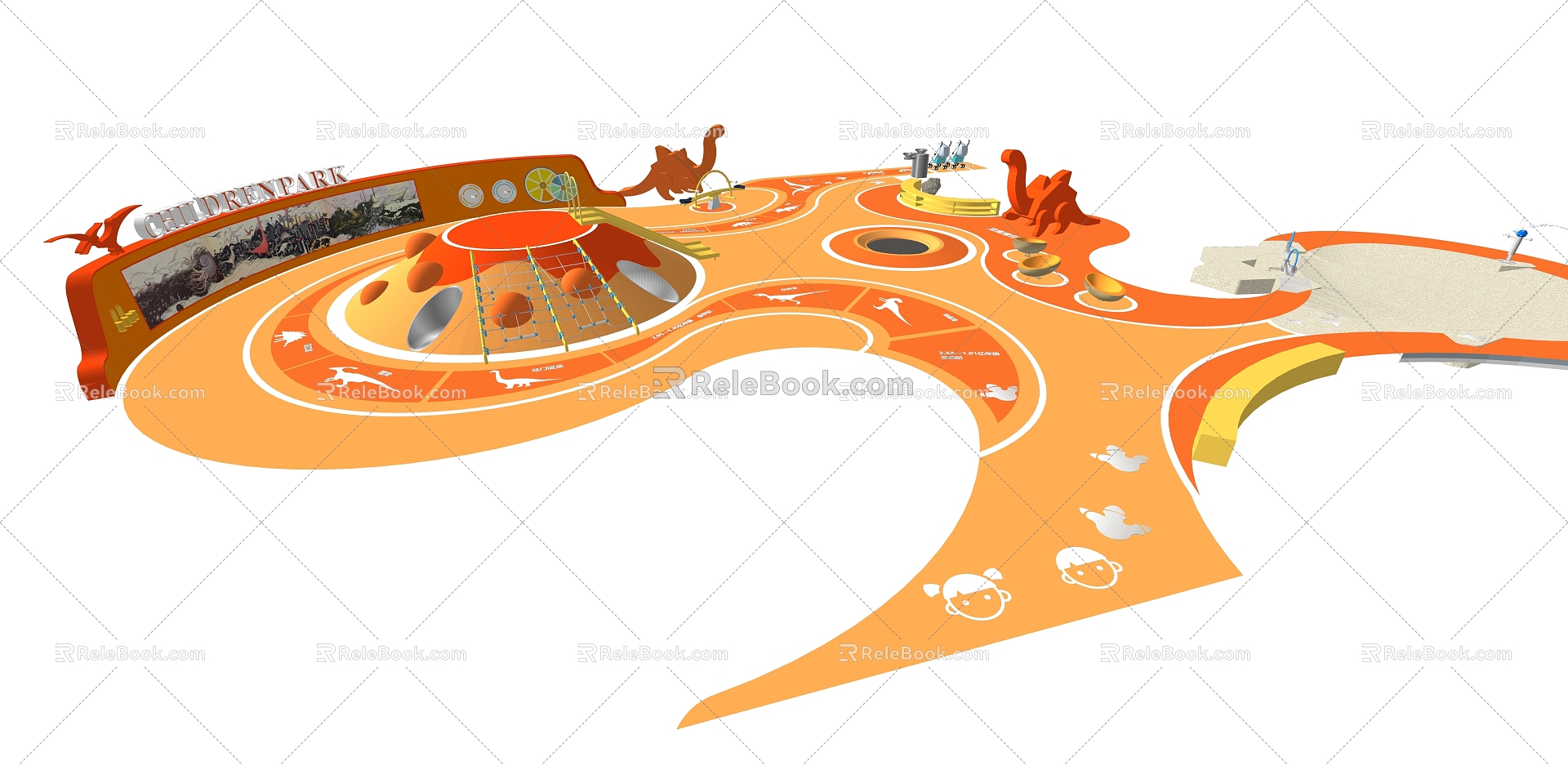 Modern Children's Play Area Dinosaur Theme Children's Activity Venue model