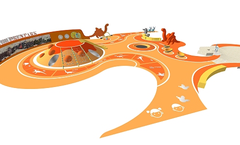 Modern Children's Play Area Dinosaur Theme Children's Activity Venue 3d model