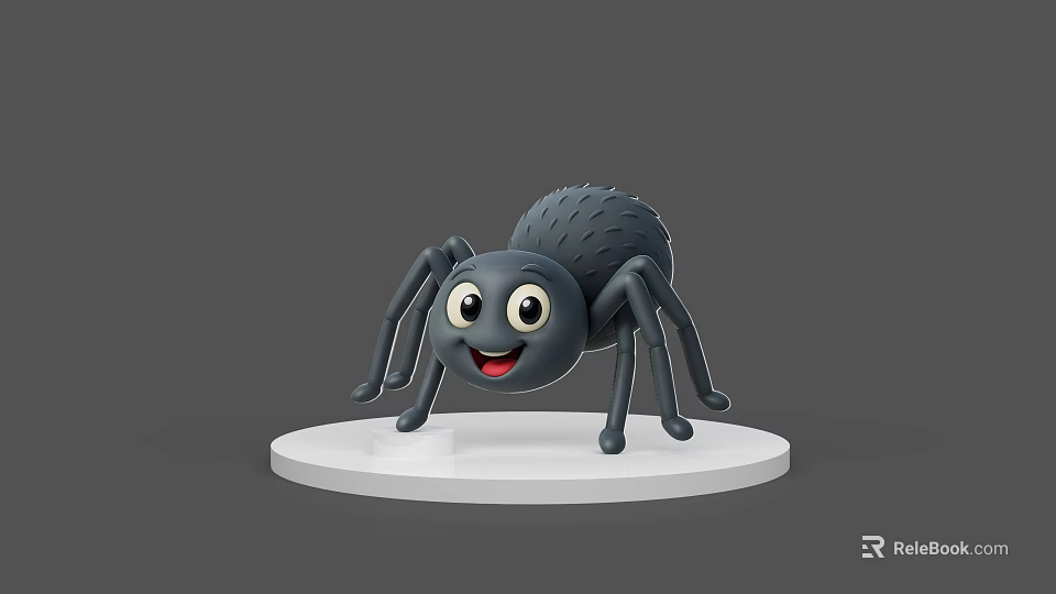 Cute Cartoon Reptile Figurine With Big Eyes Smiling Mouth On White Circular Base Gray Background 3d model 