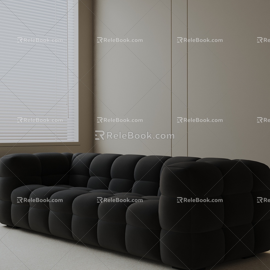 Modern three-seat sofa 3d model