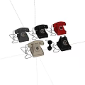 Vintage Rotary Dial Telephones in Classic Colors and Retro Design Collection