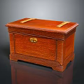 Vintage Wooden Box With Brass Lock Metal Accents And Wood Grain Surface