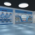 Modern Future Product Series Showroom Design With Display Shelves And Lighting