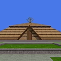 Ancient Architecture With Maze Like Structure On Green Grassland And Stone Path