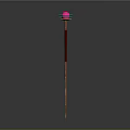 Colorful Decorative Floor Lamp With Pink Shade And Wooden Stand
