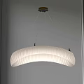 Modern White Ribbed Curved Pendant Light With Elegant Hanging Style