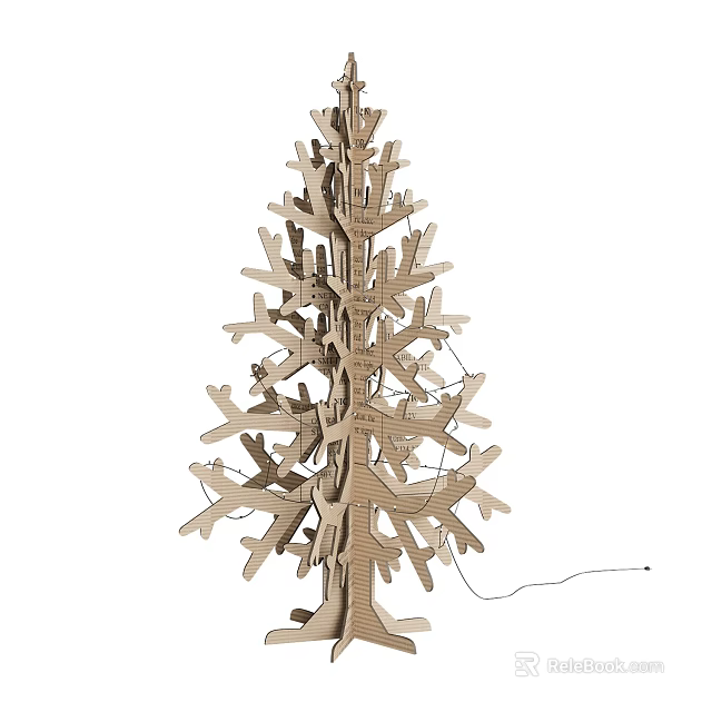 Christmas Tree Shaped Cardboard Decorative Lights With LED Illumination And Modern Design 3d model 
