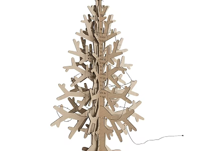 Christmas Tree Shaped Cardboard Decorative Lights With LED Illumination And Modern Design 3d model