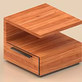 Modern Wooden Bedside Table With Single Drawer And Natural Wood Grain Design