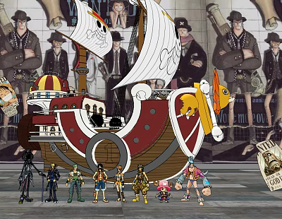 Modern Game Character One Piece Toy Pirate Ship Shadow Cartoon Characters 3d model