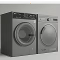 LG Front Load Washing Machine and Dryer Pair in Modern Gray Finish 3d model