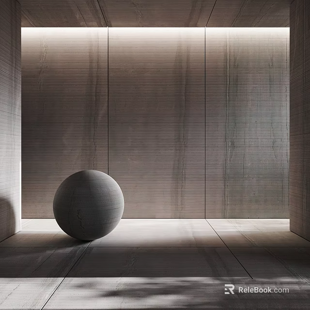 Concrete Sphere Architectural Component With Textured Wall Floor Light Shadow In Minimal Space 3d model
