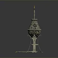 Silver Decorative Household Candle Holder with Intricate Patterns and Tripod Base