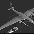 White TITAN Military Drone With Four Propellers Red Cross Marking And Landing Gear