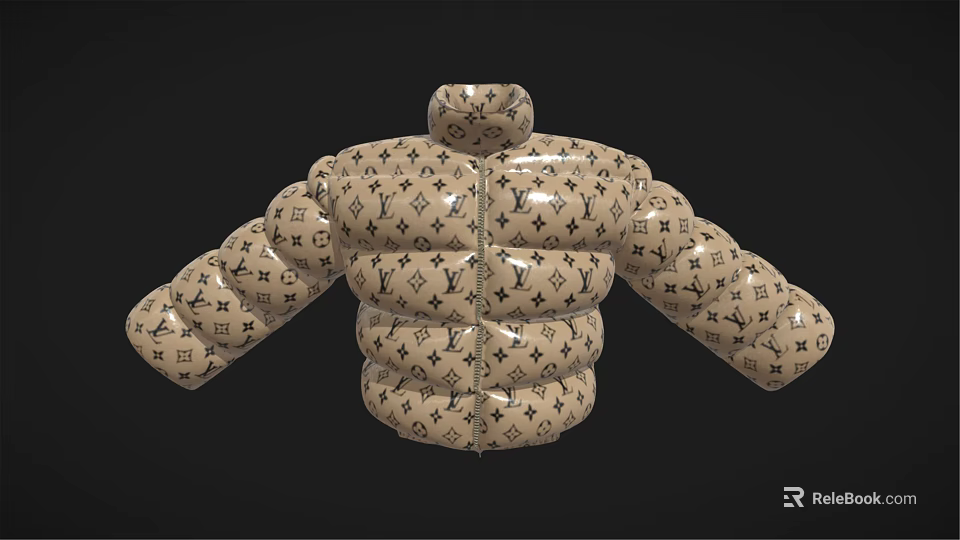 Puffed Louis Vuitton Logo Clothing With Monogram Pattern And Bulky Design 3d model 