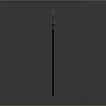 Medieval Style Metal Spear With Long Wooden Shaft And Ornate Guard