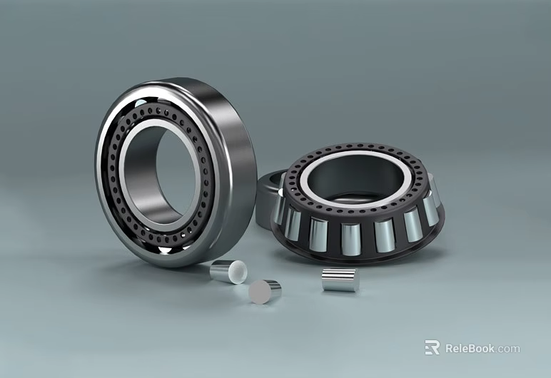High Precision Mechanical Bearings With Inner Outer Rings And Roller Elements 3d model 