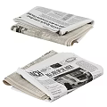 Various Piles Of Stacked Newspapers With Folded Pages And Headline Prints