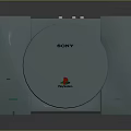 Sony White Desktop Computer System With Circular Design And Control Panel Ports 3d model