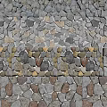 Natural Stone Textured Building Exterior Wall With Irregular Mosaic Pattern Design 3d model