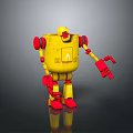 Robot fire extinguisher fire extinguishing robot fire fighting robot assistant small robot 3d model