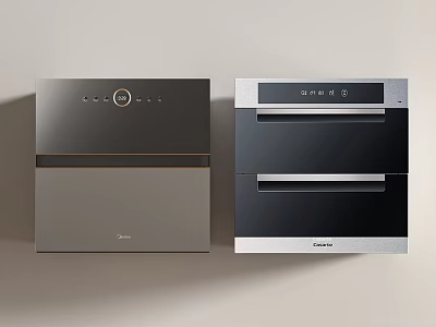 Sleek Modern Built in Kitchen Appliances With Contemporary Design And Metallic Finish 3d model