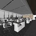 Open public offices 3d model