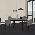 Modern HC28 round dining table and chair combination 3d model