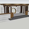 Traditional Pergola with Brown Lattice Roof and Stone Base Wooden Brackets